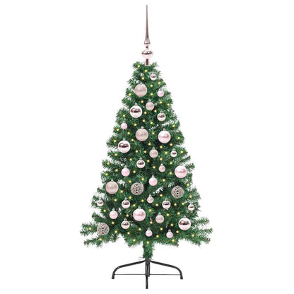 vidaXL Künstlicher vorbeleuchteter Weihnachtsbaum Grün 120 cm PVC