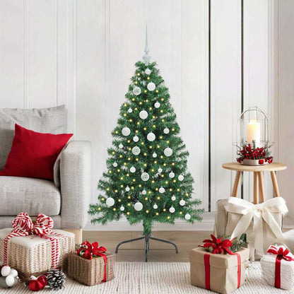 vidaXL Künstlicher vorbeleuchteter Weihnachtsbaum Grün 120 cm PVC