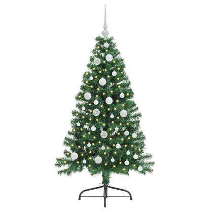 vidaXL Künstlicher vorbeleuchteter Weihnachtsbaum Grün 120 cm PVC