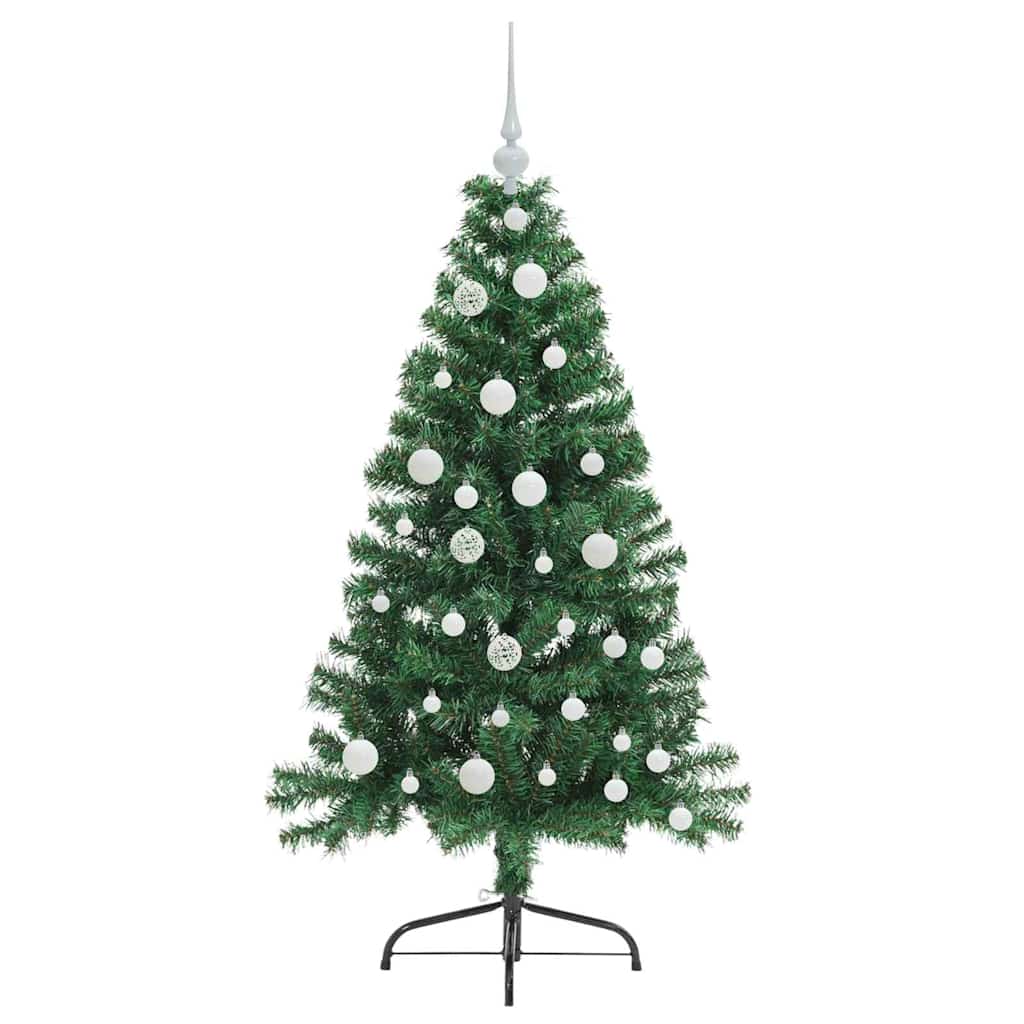 vidaXL Künstlicher vorbeleuchteter Weihnachtsbaum Grün 120 cm PVC