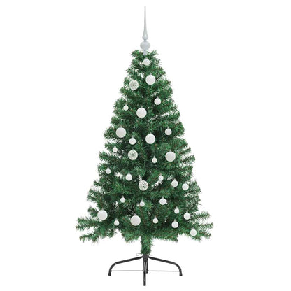 vidaXL Künstlicher vorbeleuchteter Weihnachtsbaum Grün 120 cm PVC