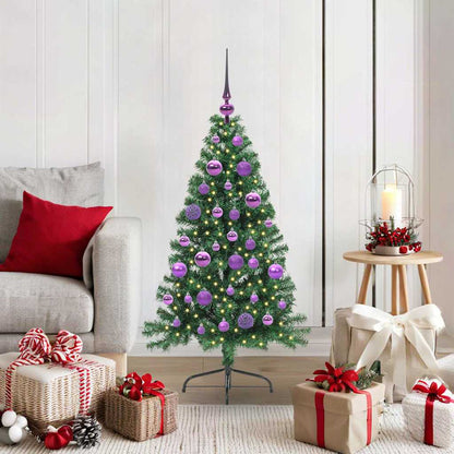 vidaXL Künstlicher vorbeleuchteter Weihnachtsbaum Grün 120 cm PVC