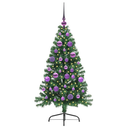 vidaXL Künstlicher vorbeleuchteter Weihnachtsbaum Grün 120 cm PVC