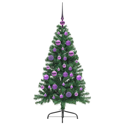 vidaXL Künstlicher vorbeleuchteter Weihnachtsbaum Grün 120 cm PVC