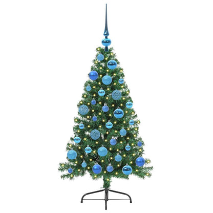 vidaXL Künstlicher vorbeleuchteter Weihnachtsbaum Grün 120 cm PVC