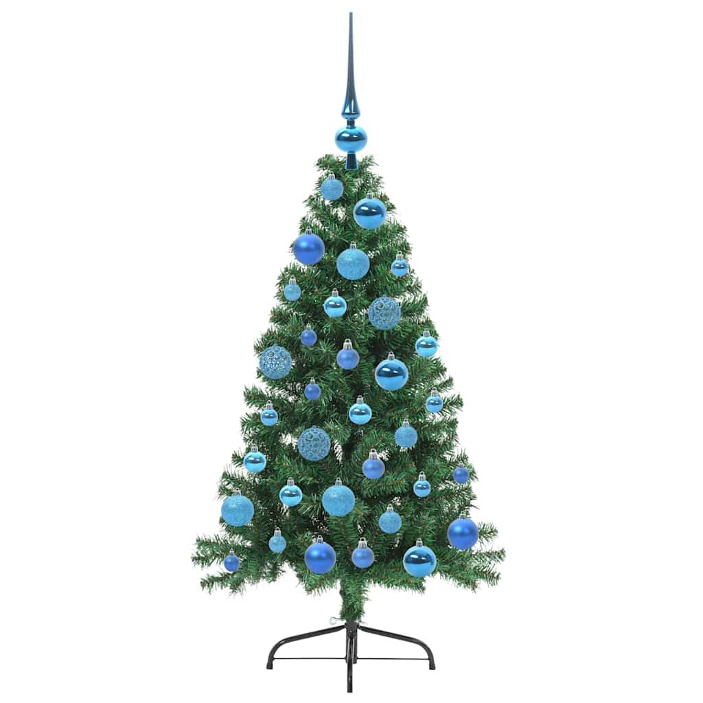 vidaXL Künstlicher vorbeleuchteter Weihnachtsbaum Grün 120 cm PVC