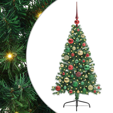 vidaXL Künstlicher vorbeleuchteter Weihnachtsbaum Grün 120 cm PVC