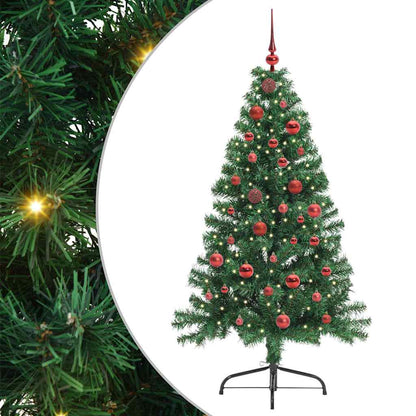 vidaXL Künstlicher vorbeleuchteter Weihnachtsbaum Grün 150 cm PVC