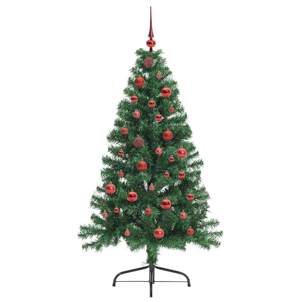 vidaXL Künstlicher vorbeleuchteter Weihnachtsbaum Grün 150 cm PVC