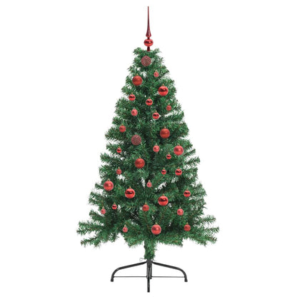 vidaXL Künstlicher vorbeleuchteter Weihnachtsbaum Grün 150 cm PVC