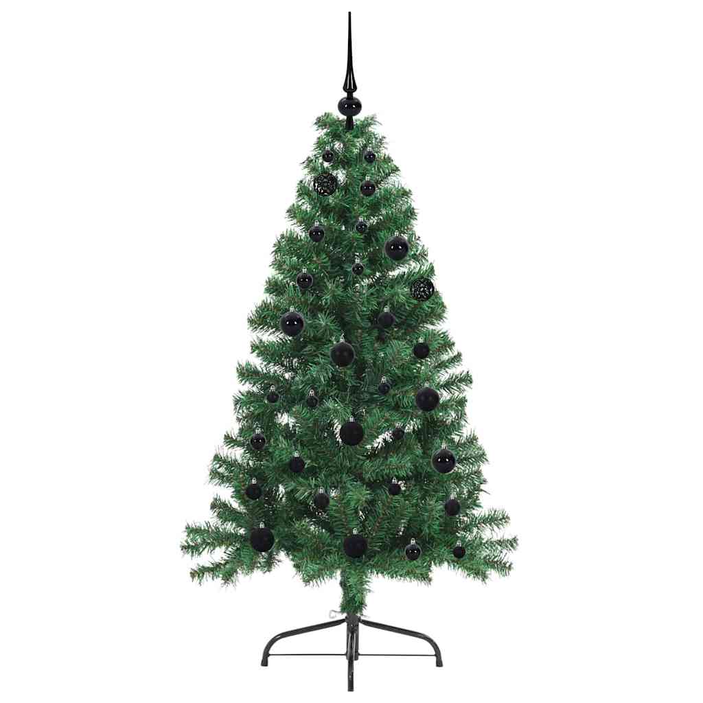 vidaXL Künstlicher vorbeleuchteter Weihnachtsbaum Grün 150 cm PVC