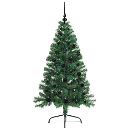vidaXL Künstlicher vorbeleuchteter Weihnachtsbaum Grün 150 cm PVC