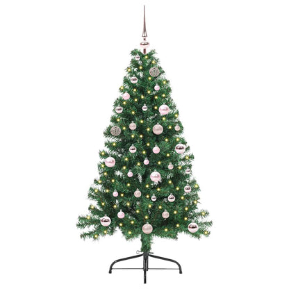 vidaXL Künstlicher vorbeleuchteter Weihnachtsbaum Grün 150 cm PVC