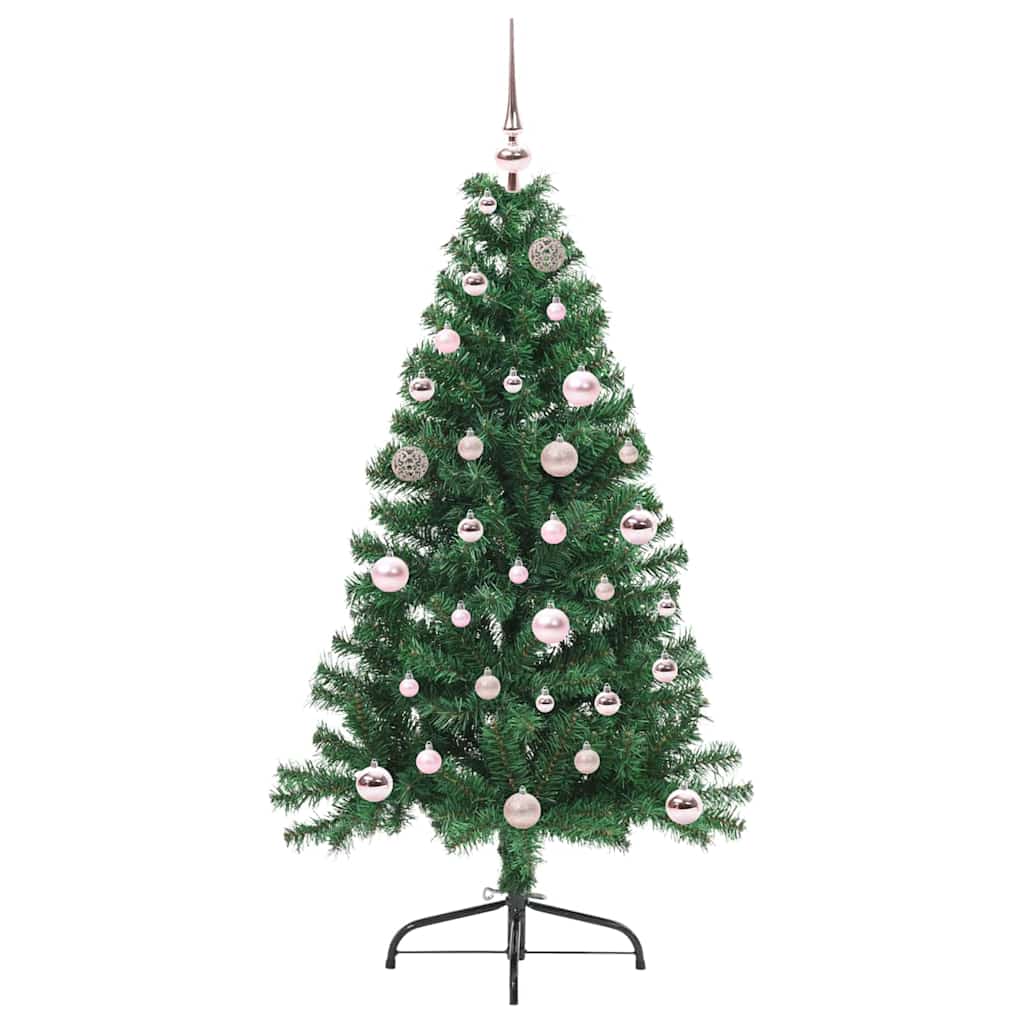 vidaXL Künstlicher vorbeleuchteter Weihnachtsbaum Grün 150 cm PVC