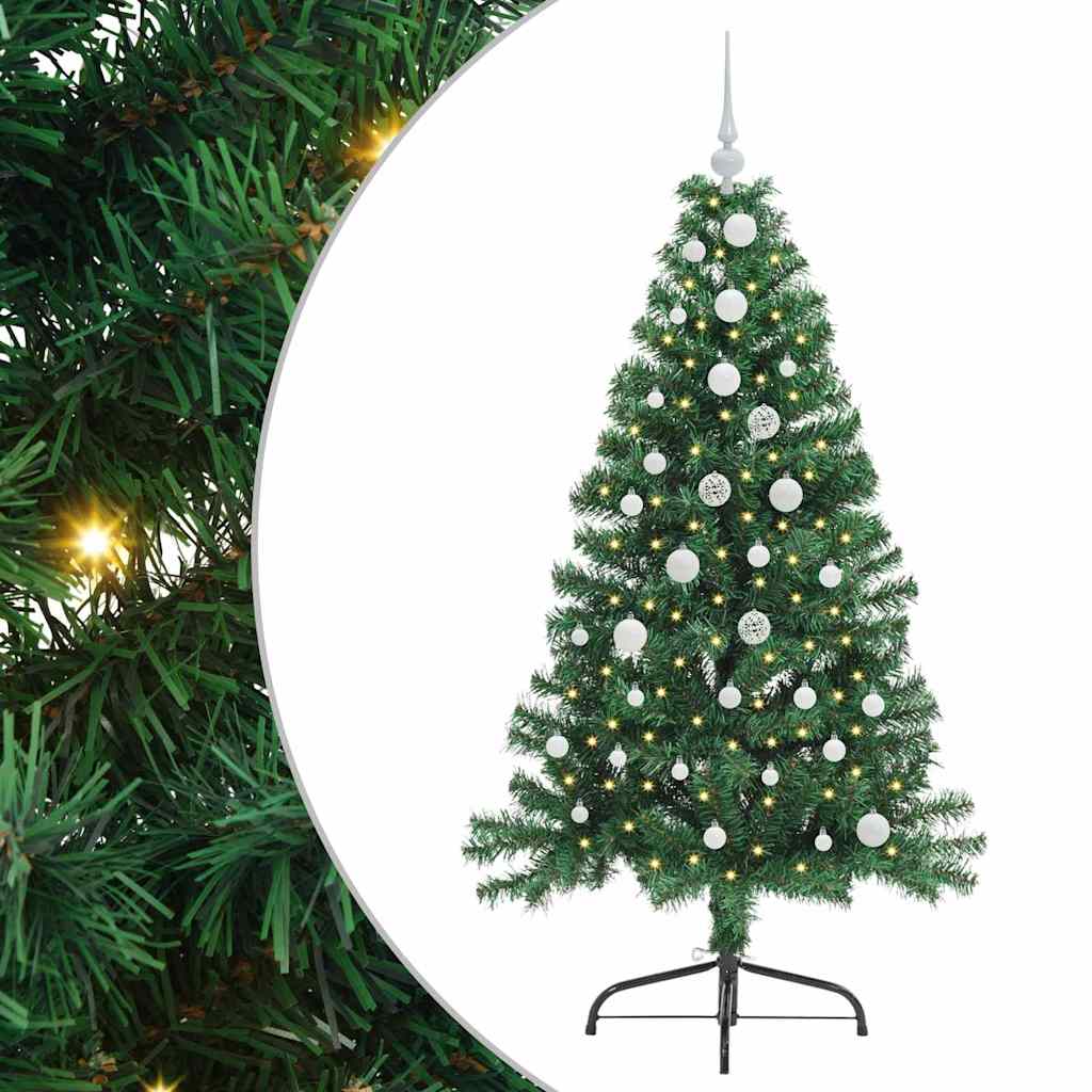 Künstlicher vorbeleuchteter Weihnachtsbaum Grün 150 cm PVC