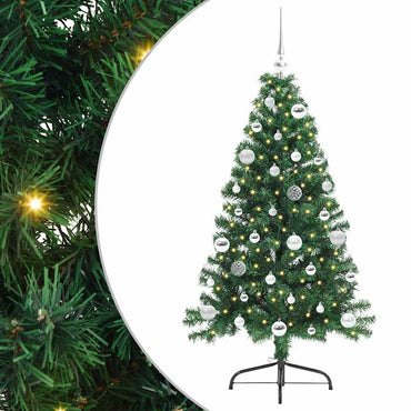 vidaXL Künstlicher vorbeleuchteter Weihnachtsbaum Grün 150 cm PVC
