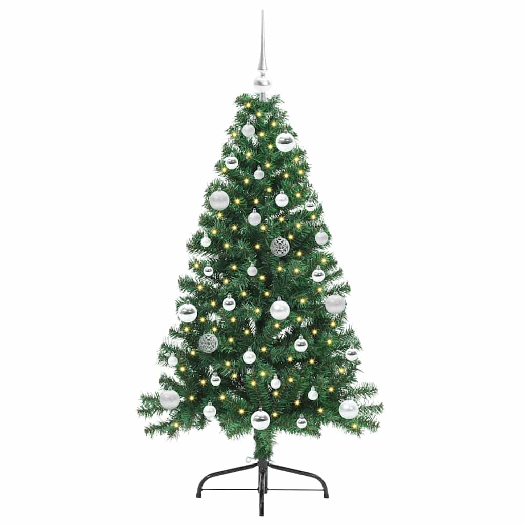 Künstlicher vorbeleuchteter Weihnachtsbaum Grün 150 cm PVC