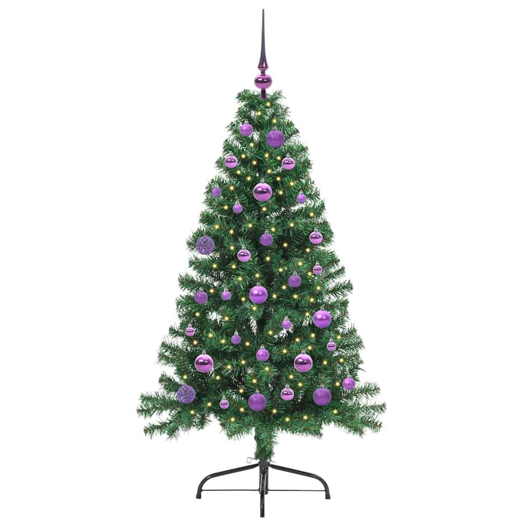 Künstlicher vorbeleuchteter Weihnachtsbaum Grün 150 cm PVC
