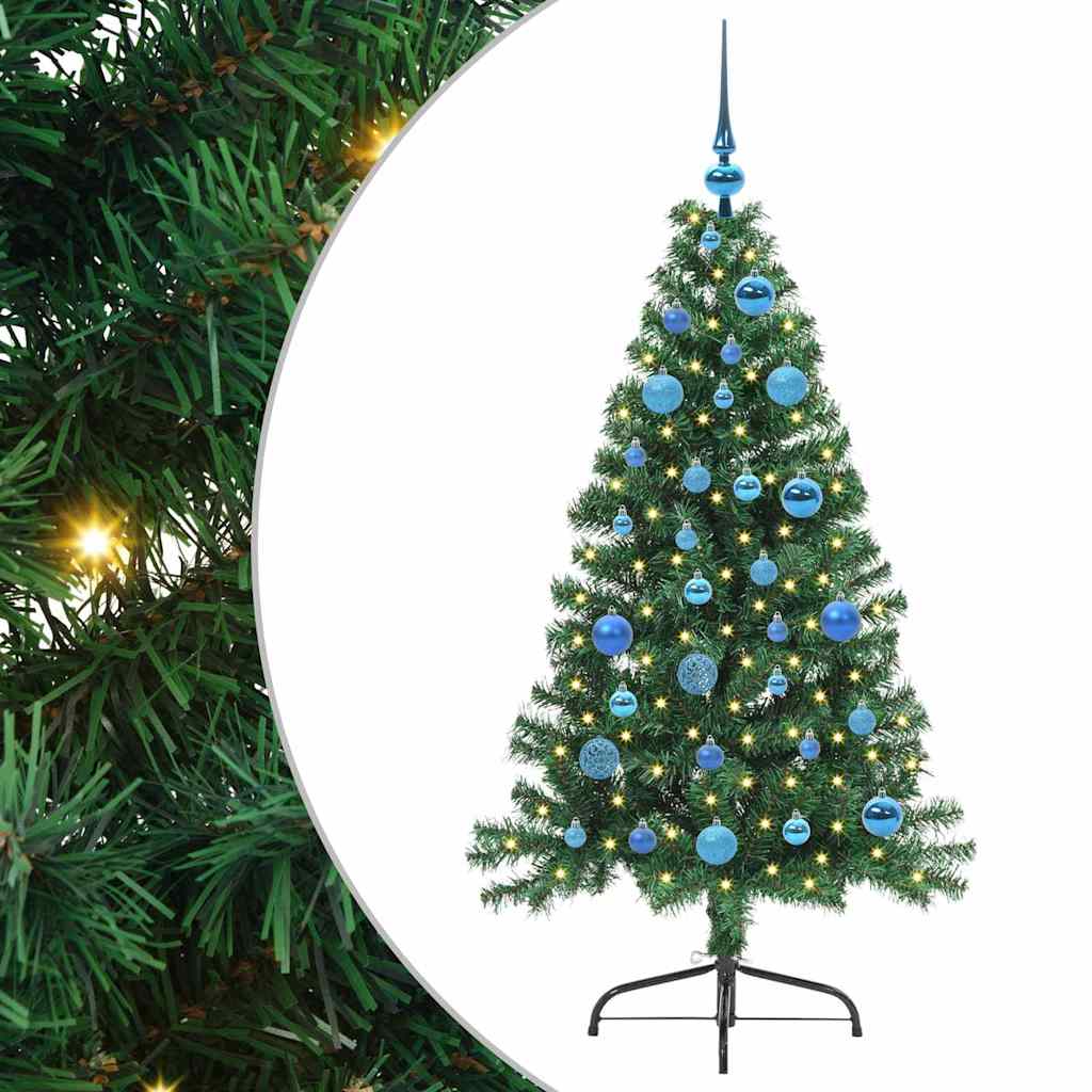 Künstlicher vorbeleuchteter Weihnachtsbaum Grün 150 cm PVC