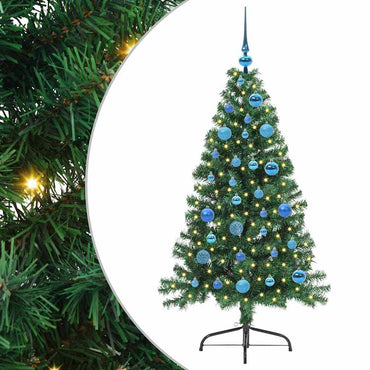 vidaXL Künstlicher vorbeleuchteter Weihnachtsbaum Grün 150 cm PVC