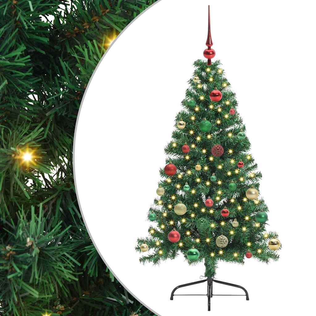 Künstlicher vorbeleuchteter Weihnachtsbaum Grün 150 cm PVC