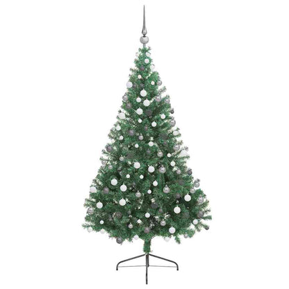 vidaXL Künstlicher vorbeleuchteter Weihnachtsbaum Grün 180 cm PVC