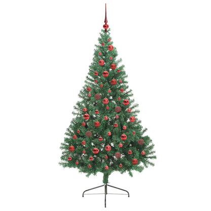vidaXL Künstlicher vorbeleuchteter Weihnachtsbaum Grün 180 cm PVC