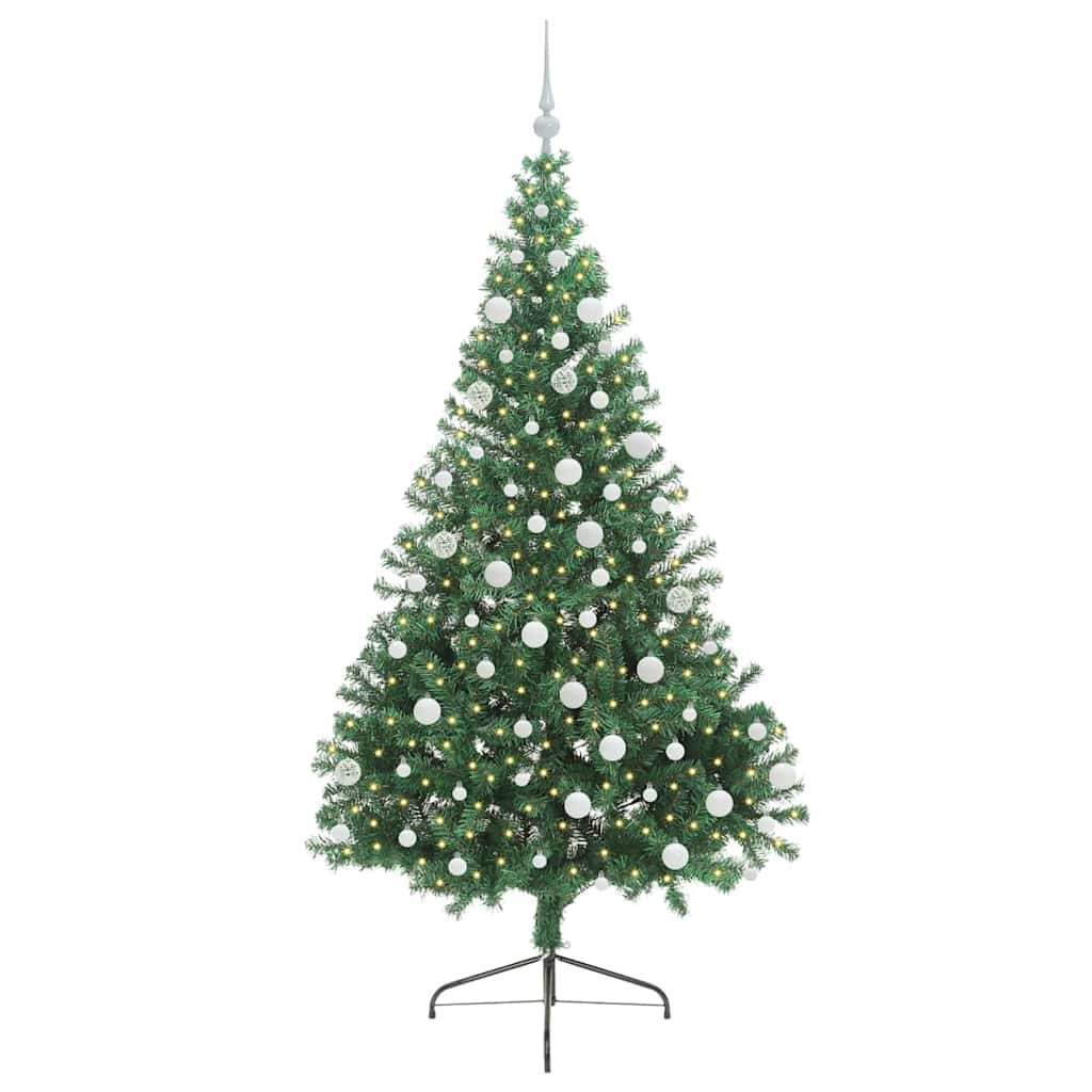 Künstlicher vorbeleuchteter Weihnachtsbaum Grün 180 cm PVC