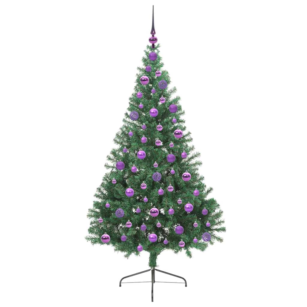 Künstlicher vorbeleuchteter Weihnachtsbaum Grün 180 cm PVC