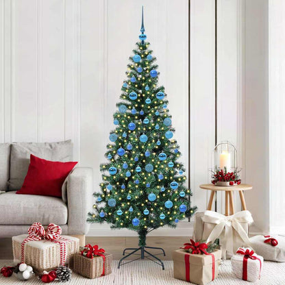 vidaXL Künstlicher vorbeleuchteter Weihnachtsbaum Grün 180 cm PVC