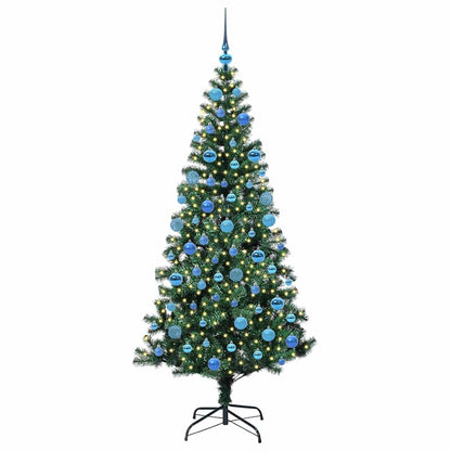 vidaXL Künstlicher vorbeleuchteter Weihnachtsbaum Grün 180 cm PVC