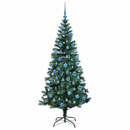 vidaXL Künstlicher vorbeleuchteter Weihnachtsbaum Grün 180 cm PVC