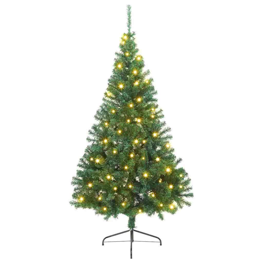 Künstlicher vorbeleuchteter Weihnachtsbaum Grün 210 cm PVC