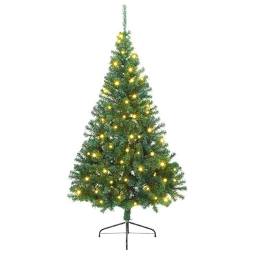 vidaXL Künstlicher vorbeleuchteter Weihnachtsbaum Grün 210 cm PVC