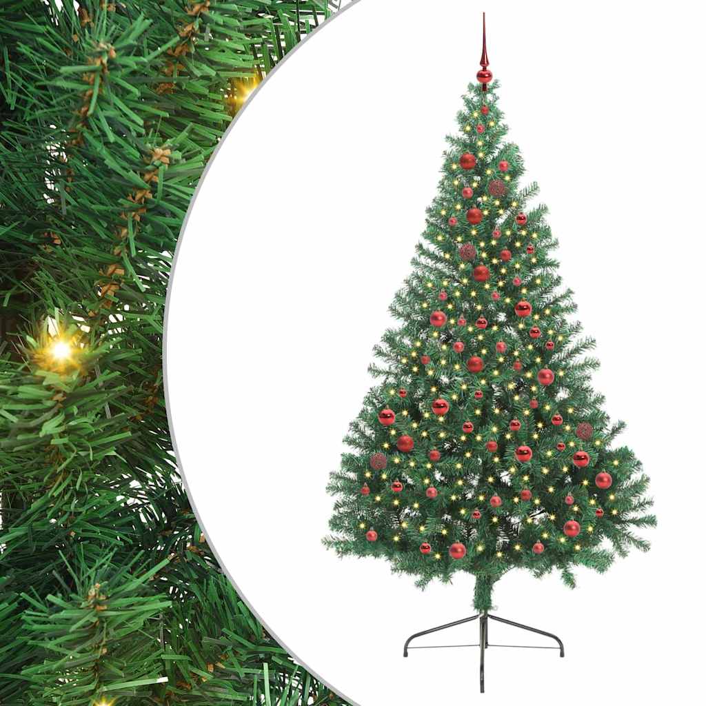 Künstlicher vorbeleuchteter Weihnachtsbaum Grün 210 cm PVC