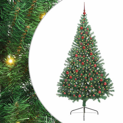 Künstlicher vorbeleuchteter Weihnachtsbaum Grün 210 cm PVC