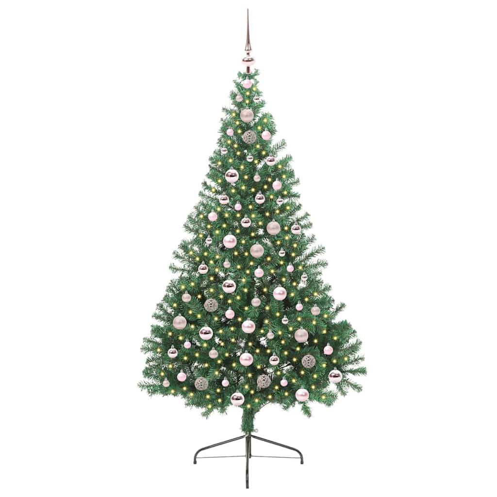 Künstlicher vorbeleuchteter Weihnachtsbaum Grün 210 cm PVC