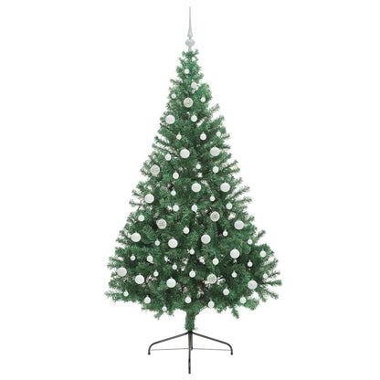 vidaXL Künstlicher vorbeleuchteter Weihnachtsbaum Grün 210 cm PVC