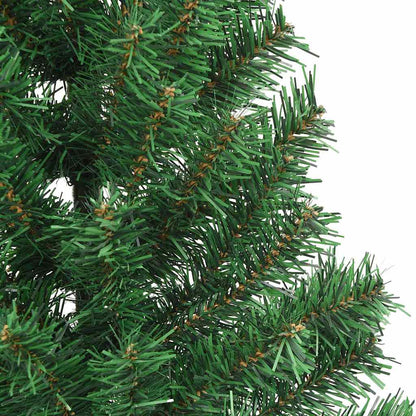 vidaXL Künstlicher vorbeleuchteter Weihnachtsbaum Grün 210 cm PVC