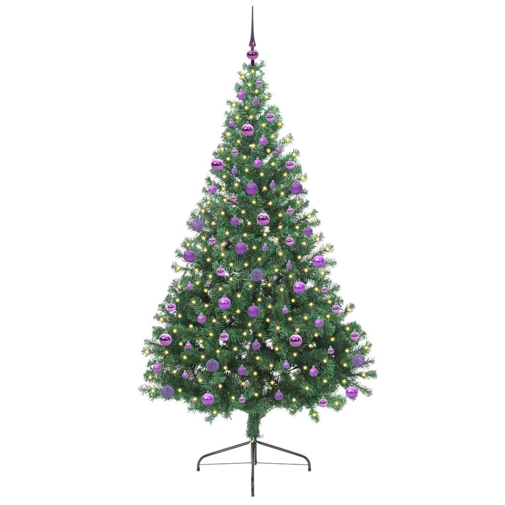 Künstlicher vorbeleuchteter Weihnachtsbaum Grün 210 cm PVC