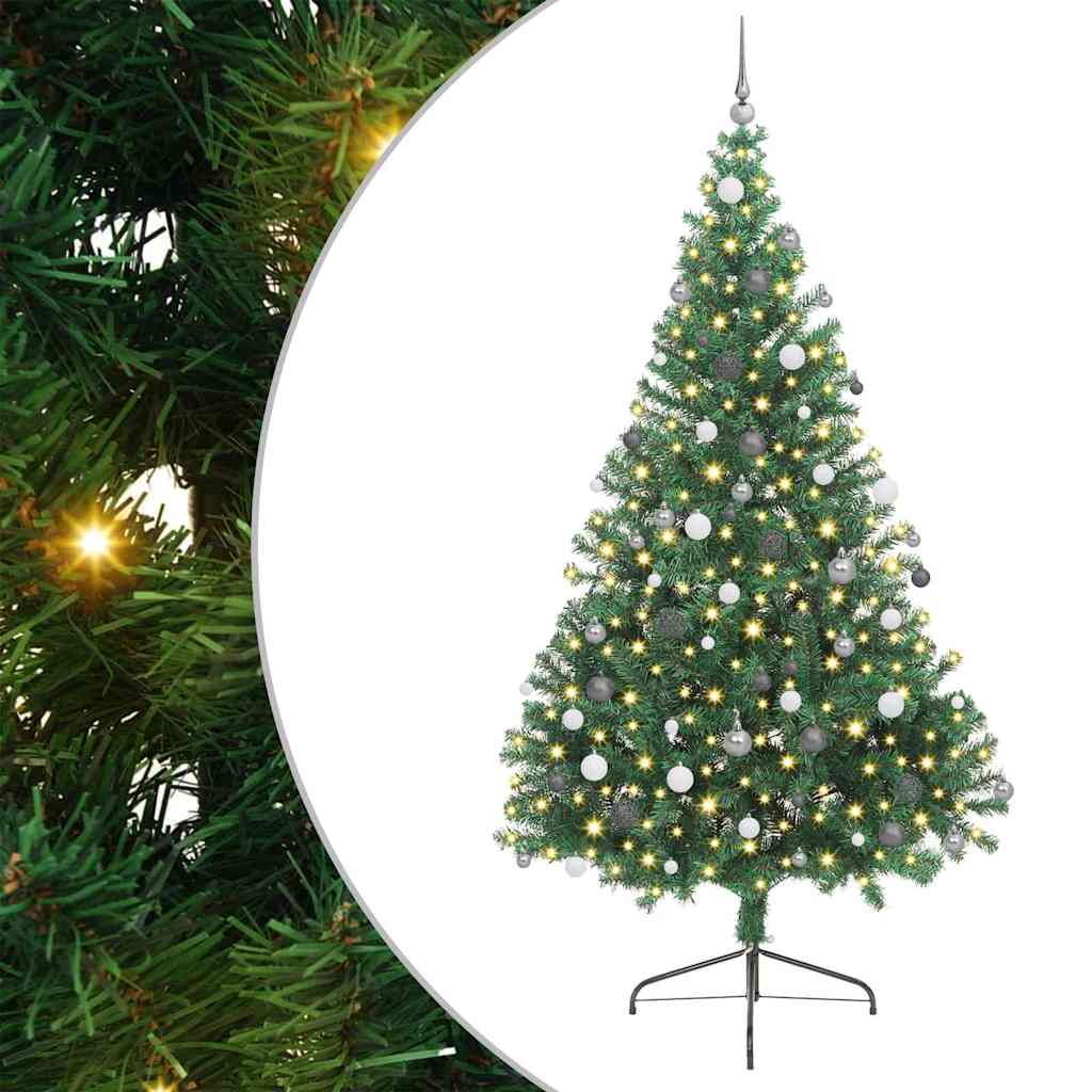 Künstlicher vorbeleuchteter Weihnachtsbaum Grün 240 cm PVC