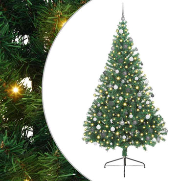vidaXL Sapin de Noël artificiel pré-éclairé Vert 240 cm PVC