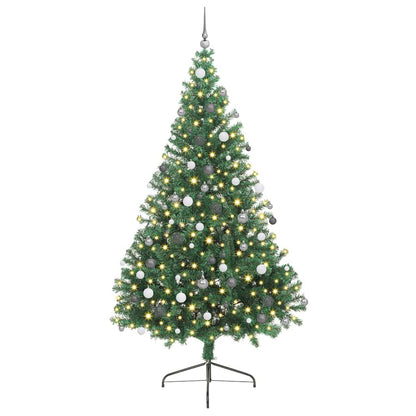 Künstlicher vorbeleuchteter Weihnachtsbaum Grün 240 cm PVC
