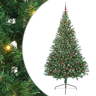 vidaXL Künstlicher vorbeleuchteter Weihnachtsbaum Grün 240 cm PVC