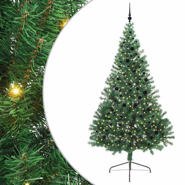 vidaXL Künstlicher vorbeleuchteter Weihnachtsbaum Grün 240 cm PVC