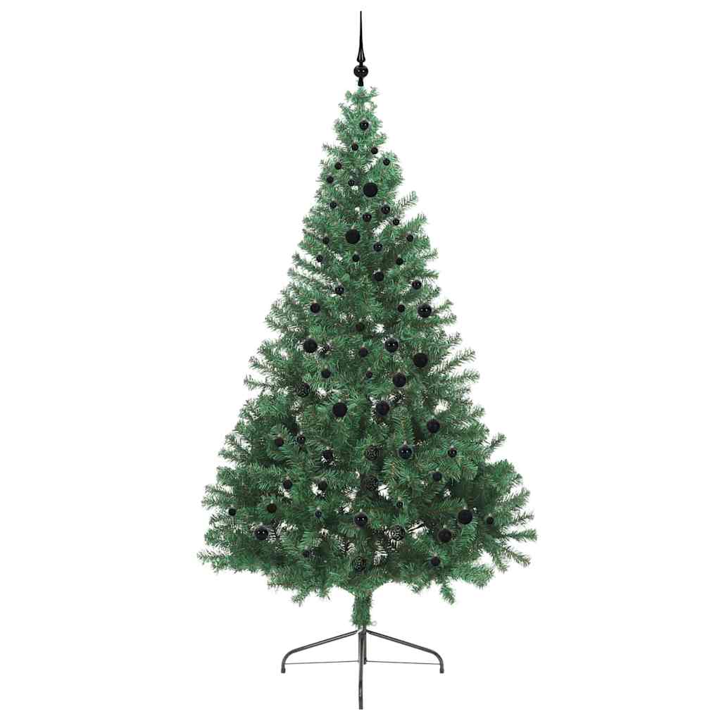 vidaXL Künstlicher vorbeleuchteter Weihnachtsbaum Grün 240 cm PVC
