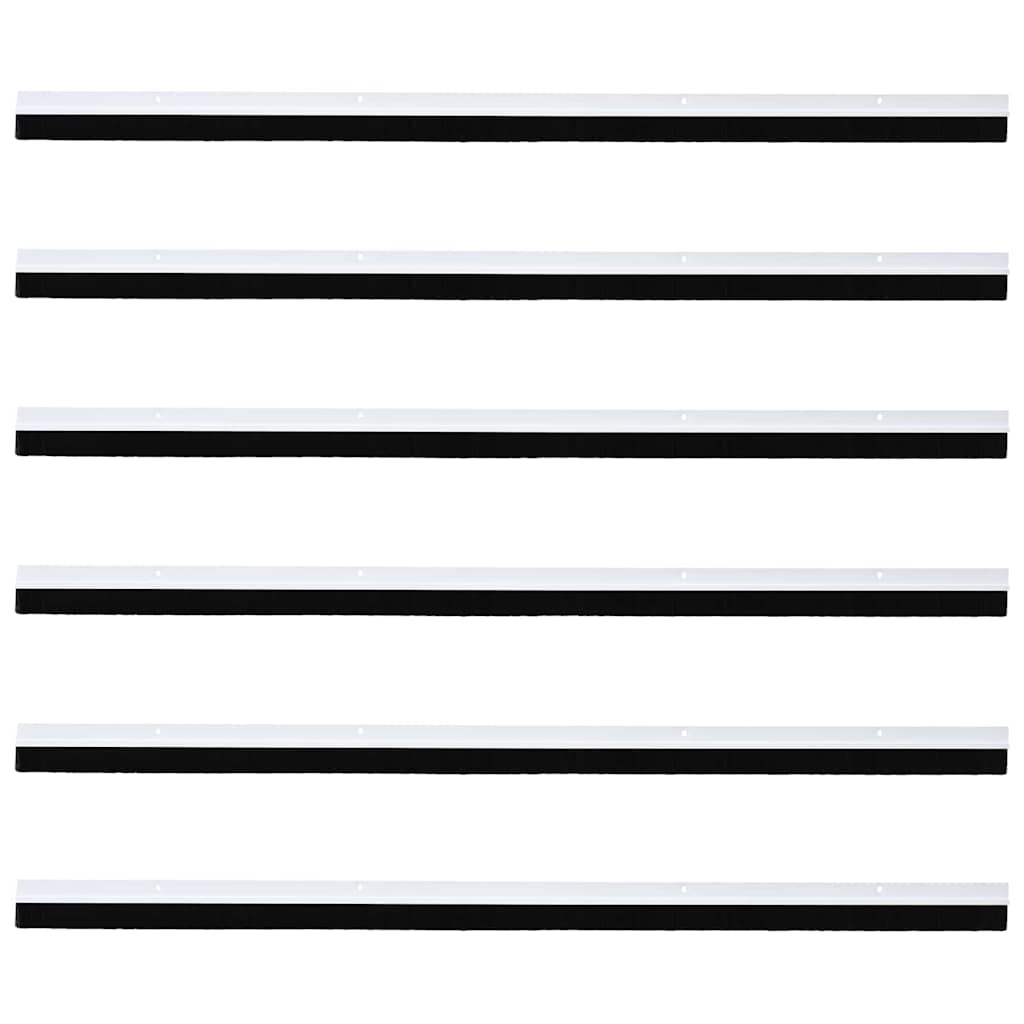 Aufsteck Türbürstendichtungen 6 pcs Weiß 100 cm