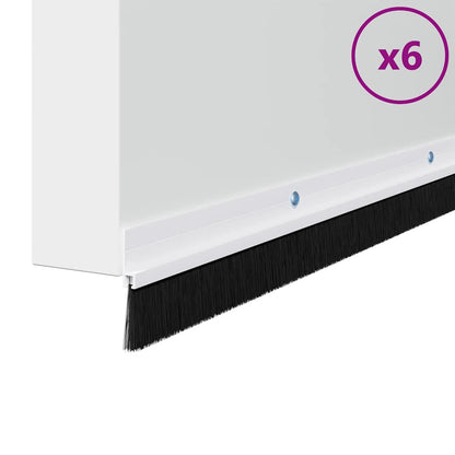 Aufsteck Türbürstendichtungen 6 pcs Weiß 100 cm