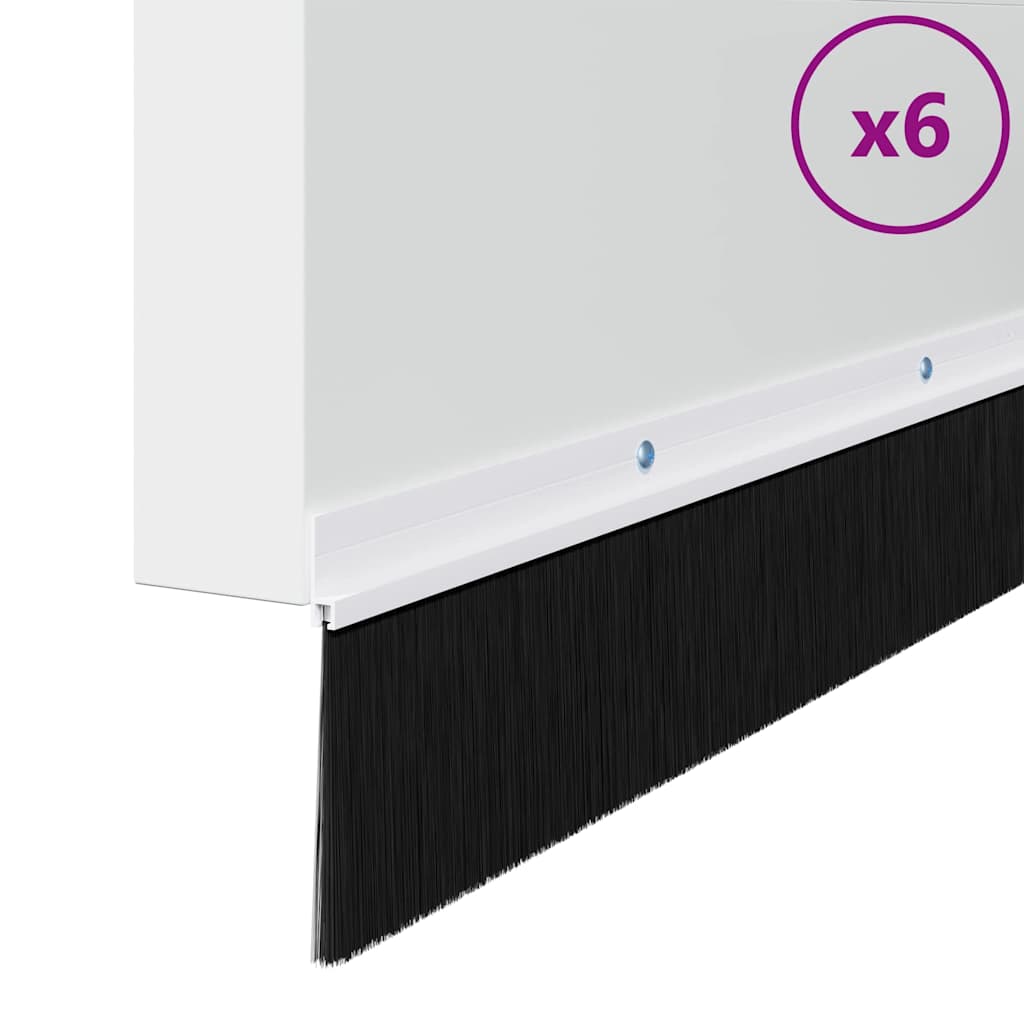 Aufsteck Türbürstendichtungen 6 pcs Weiß 100 cm