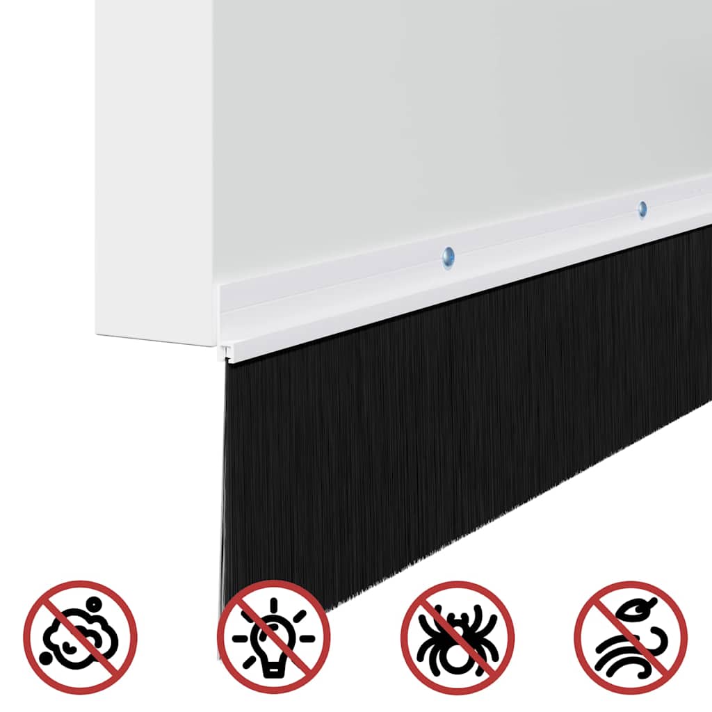 Aufsteck Türbürstendichtungen 6 pcs Weiß 100 cm